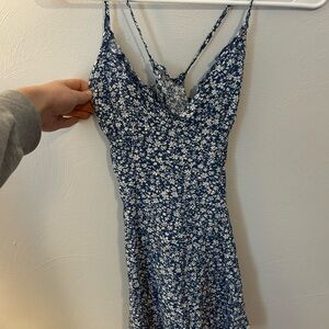 Floral Blue and White Dress